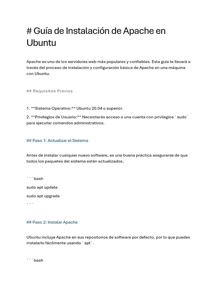 Practica Instalacion de Apache | PDF