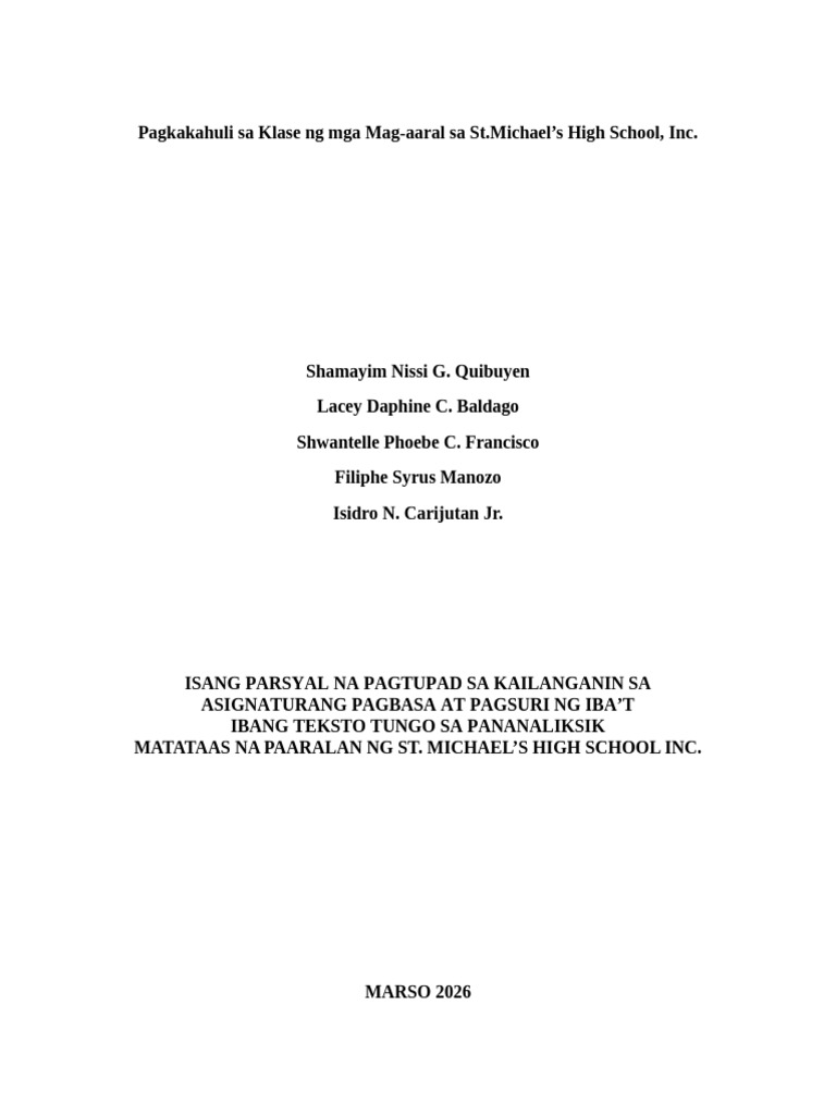 FRONT PAGE Practical Research Re | PDF