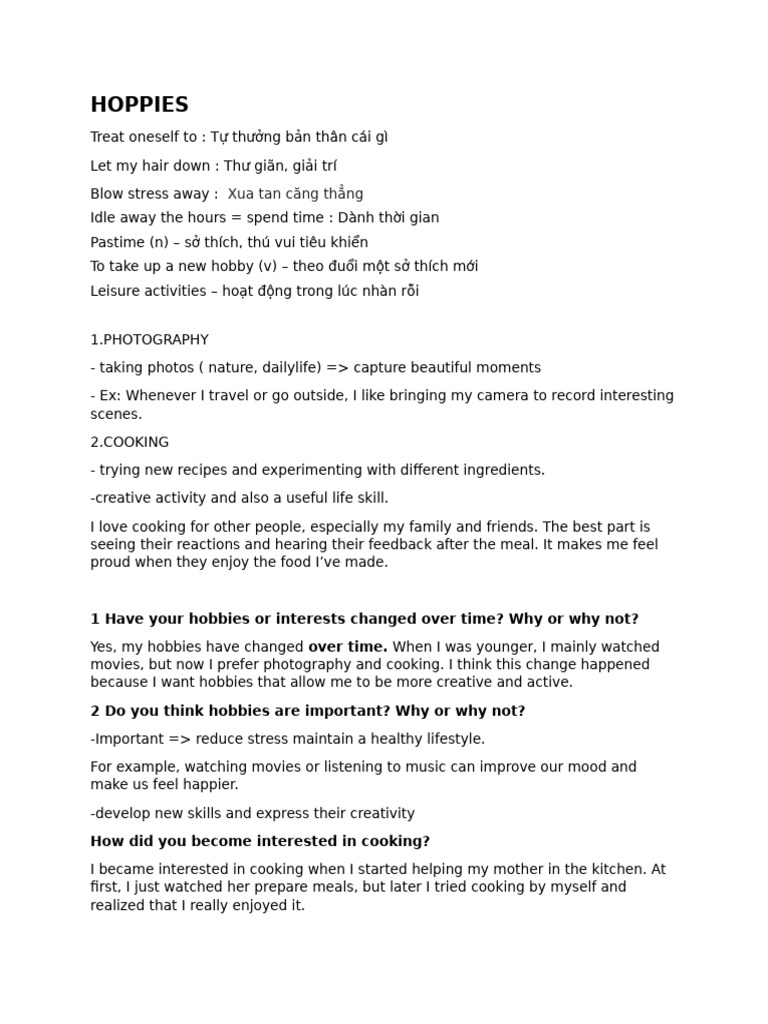 Hoppies Speaking | PDF | Cooking | Cuisine