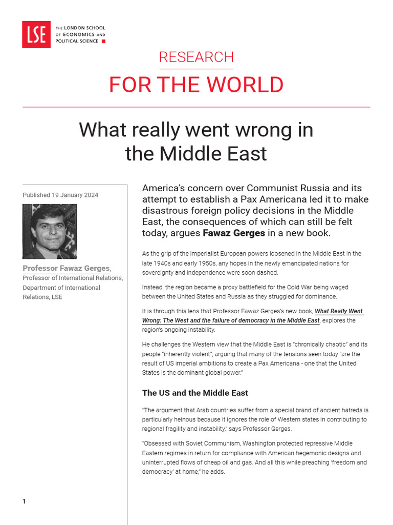 What Went Wrong Middle East | PDF