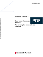 As 2884.2-2003 Heavy Mineral Sand Concentrates - Sampling Sampling From Stationary Situations