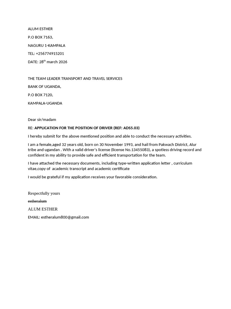 Bou Application Letter | PDF