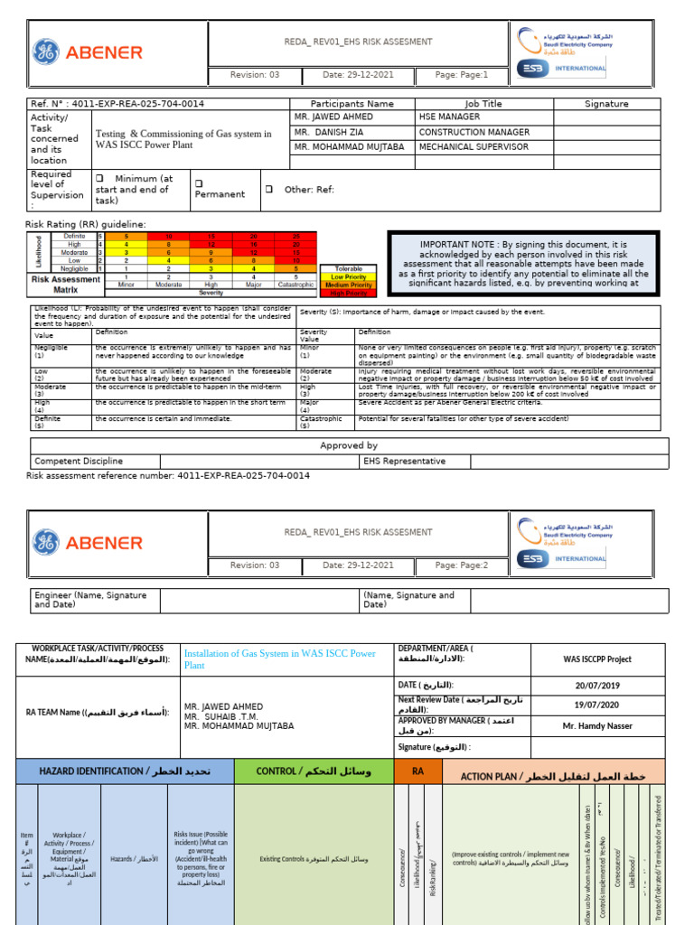 RA-Testing & Commissioning of Gas System | PDF