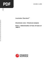 As 2932.3-2004 Aluminium Ores - Chemical Analysis Determination of Loss of Mass at 1000C