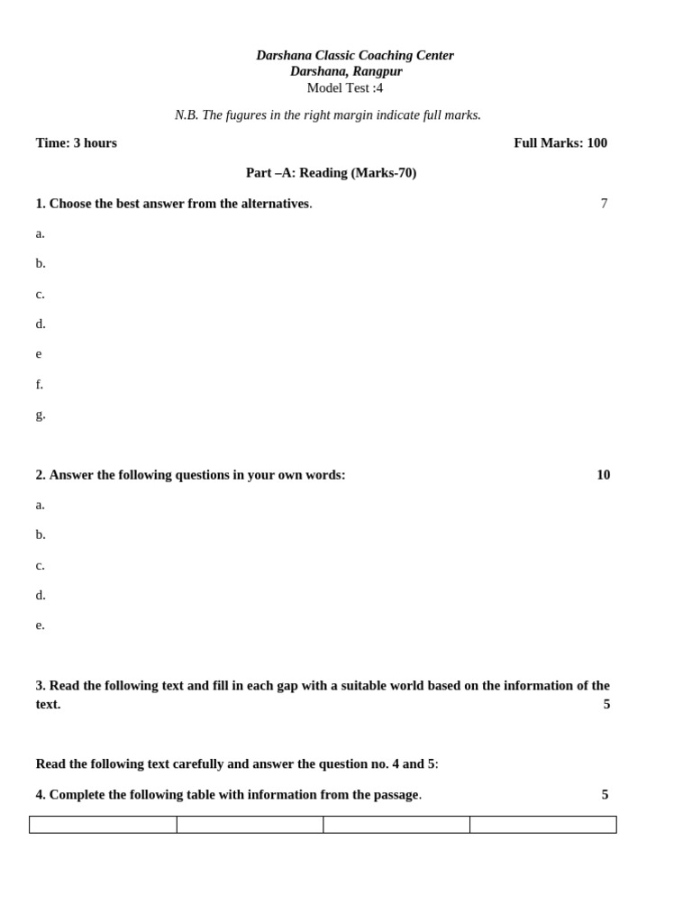 Question Format | PDF
