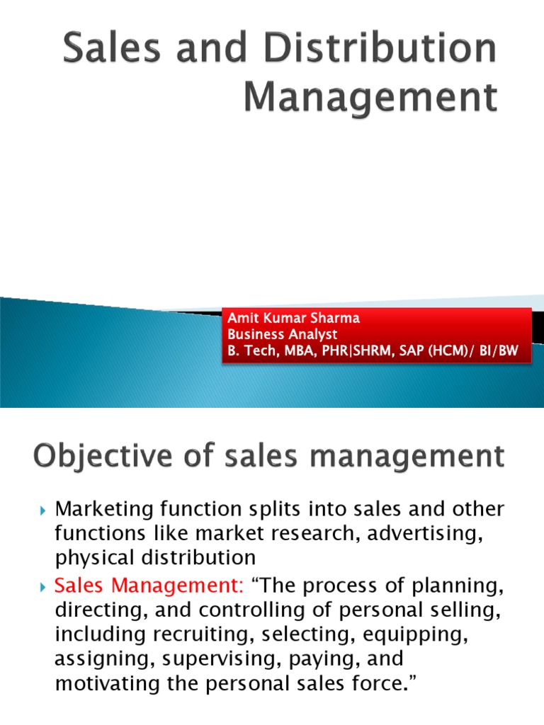 Sales and Distribution Management Overview | PDF | Sales | Motivation