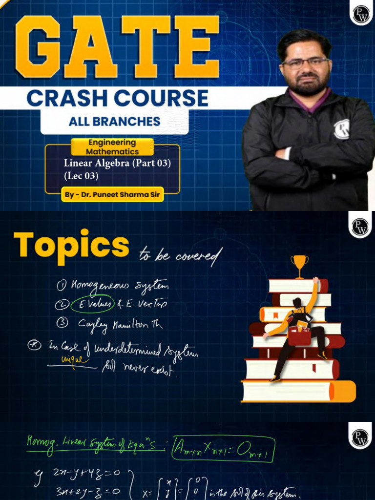 Linear Algebra (Part 03) (Lec 03) Class Notes | PDF