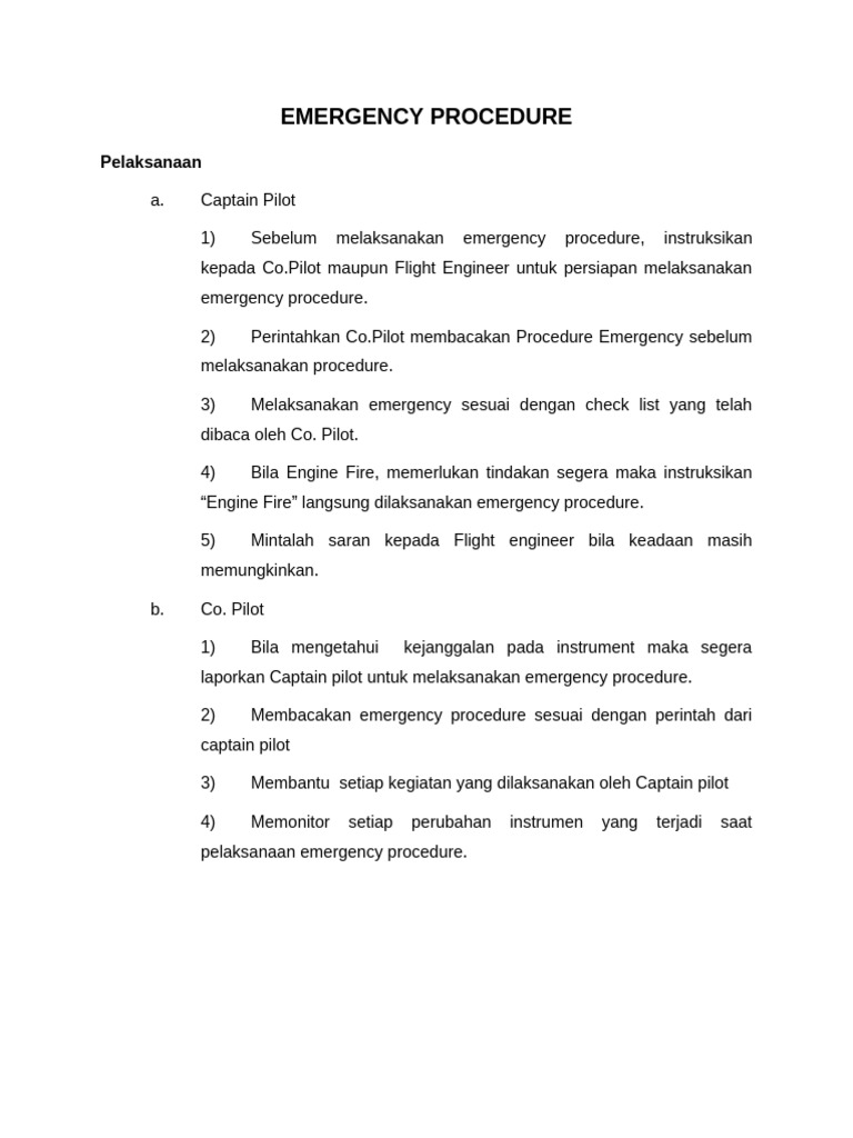 Emergency Procedure | PDF
