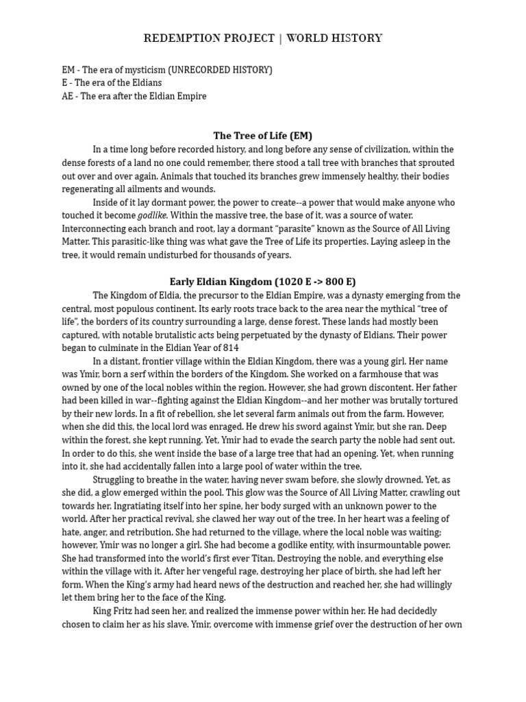 Redemption - World History | PDF