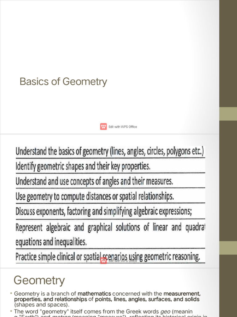 Basics of Geometry | PDF | Shape | Geometry
