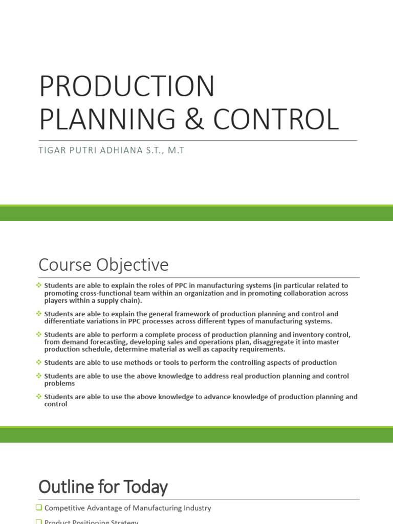Productions Planning & Control | PDF