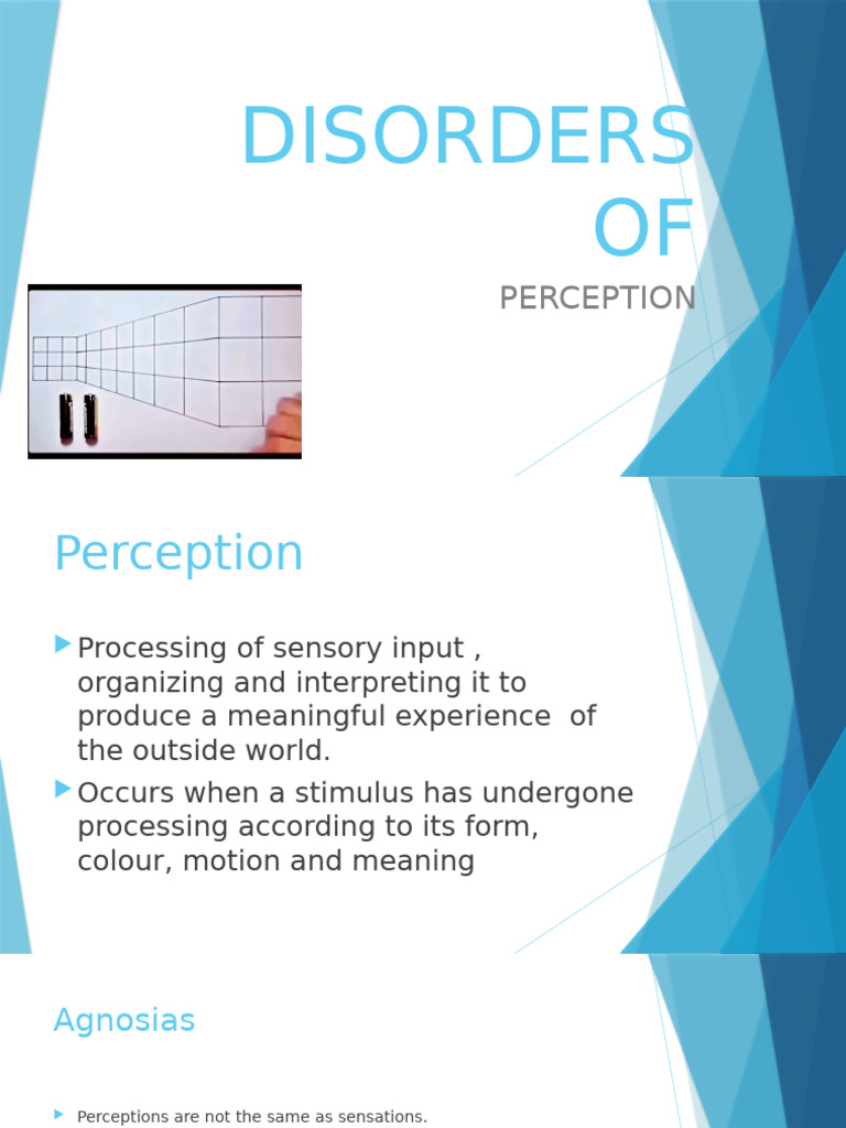 Disorders of Perception | PDF | Hallucination | Perception