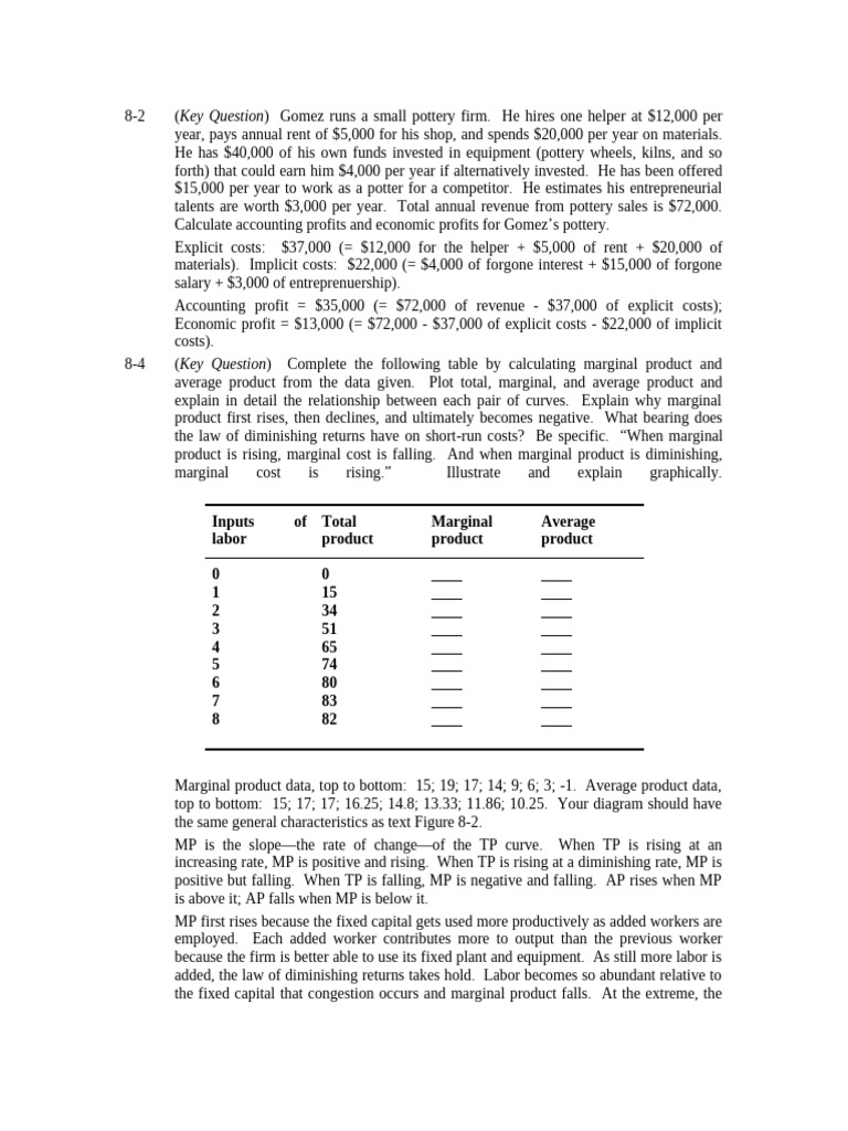18e Key Question Answers CH 8 | PDF | Labour Economics | Business