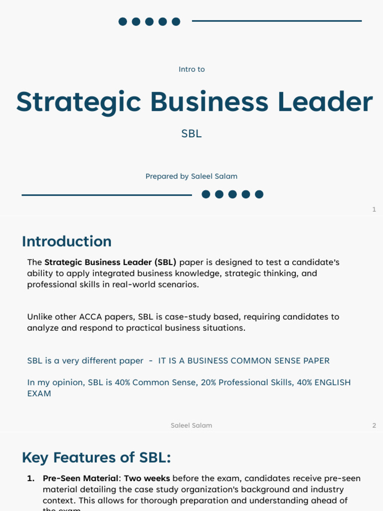Chapter 1 - Intro To SBL | PDF