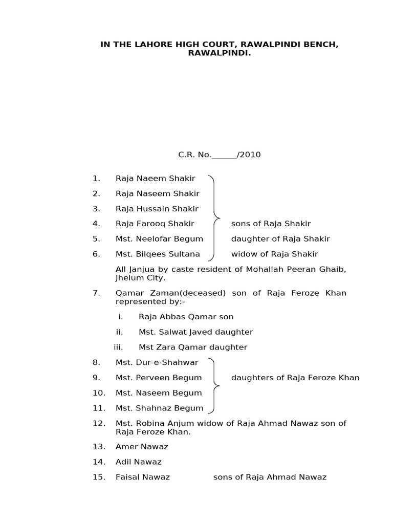CR Raja Naeem Shakir Etc VS Federation of Pakistan Etc | PDF