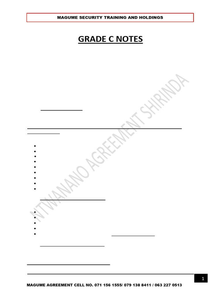 Grade C Notes | PDF