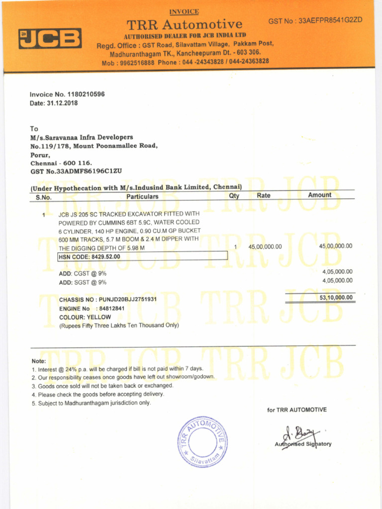 Js205 II Invoice | PDF