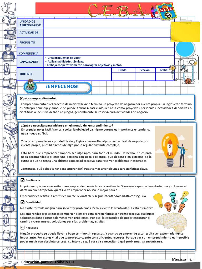 Ficha Actividad S4 (U1) EPT | PDF | Business