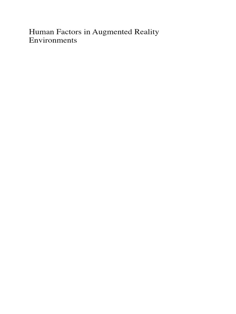Human Factors in Augmented Reality Environments | PDF | Augmented ...