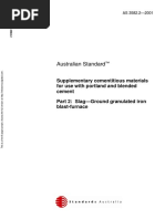 As 3582.2-2001 Supplementary Cementitious Materials for Use With Portland and Blended Cement Slag - Ground Gr