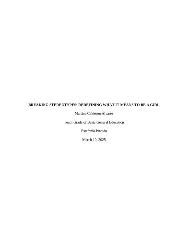 Breaking The Stereotypes | PDF