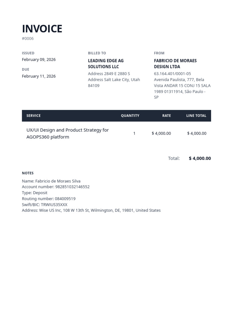 Invoice 0006 | PDF