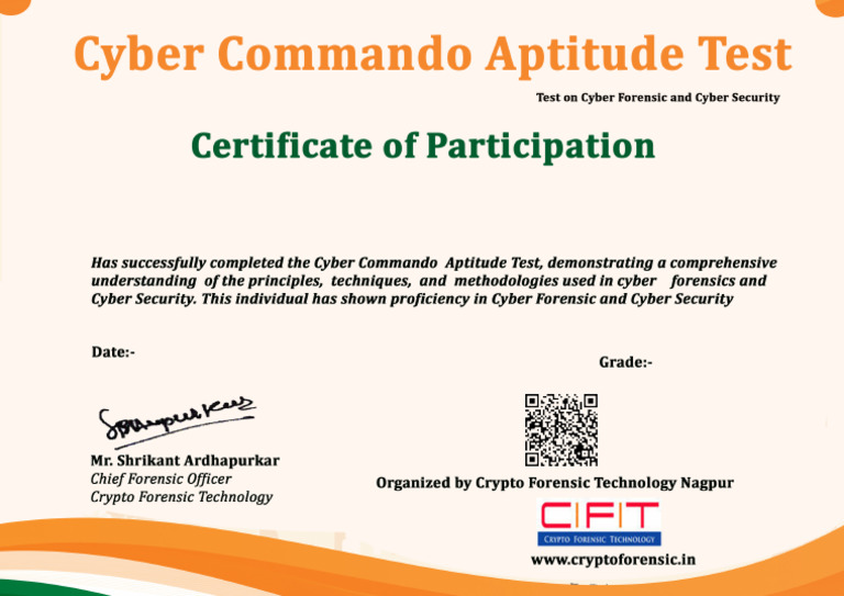 Certificate Cyber Commando | PDF