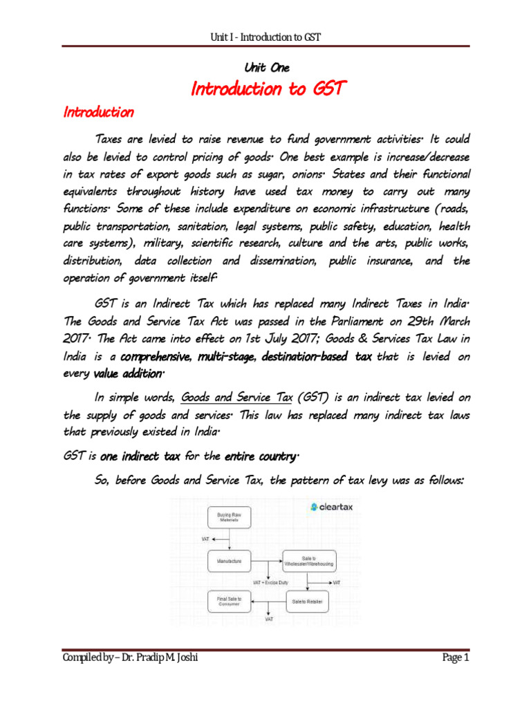 Introduction To GST | PDF