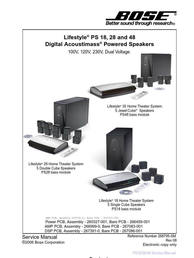 Bose Lifestyle Ps 18  Ps 28  Ps 48 Service Manual