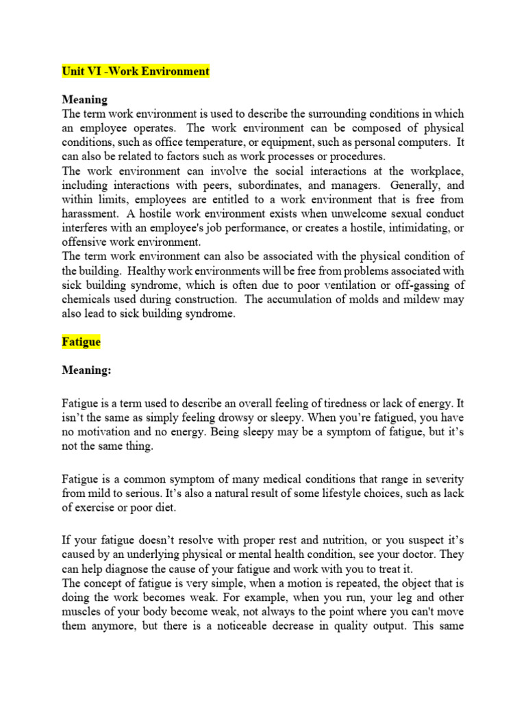 Work Environment | PDF