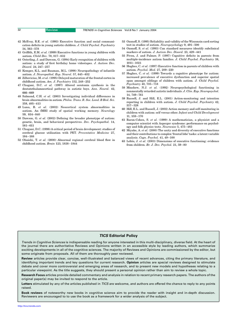 Executive Dysfunction in Autism (Glissés) 6 | PDF | Autism | Executive ...