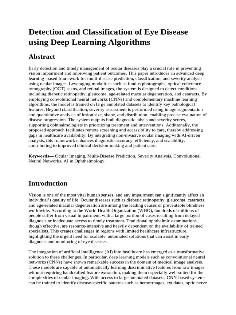 Detection and Classification of Eye Disease Using Deep Learning ...