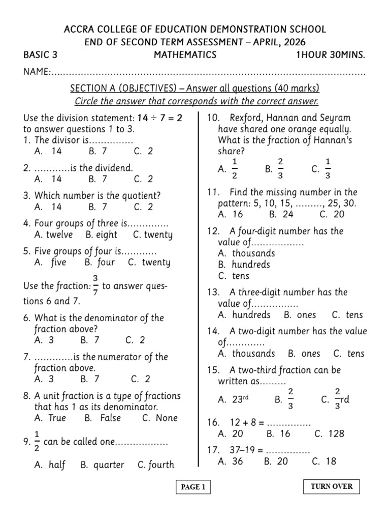 B.3 Maths Apr. 2026 | PDF