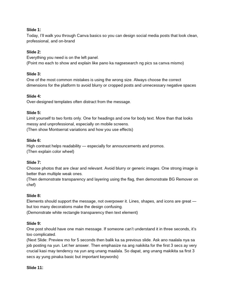 Canva Talking Points | PDF