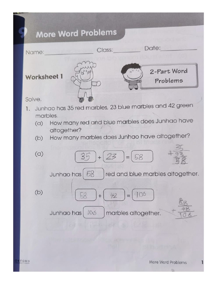 MORE WORD PROBLEMS (Grade 2) Math | PDF