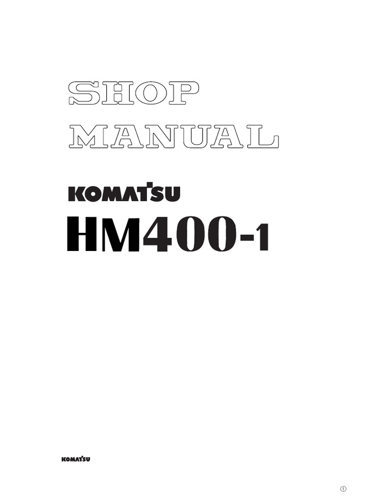Shop Manual HM400-1 | PDF | Brake | Pascal (Unit)