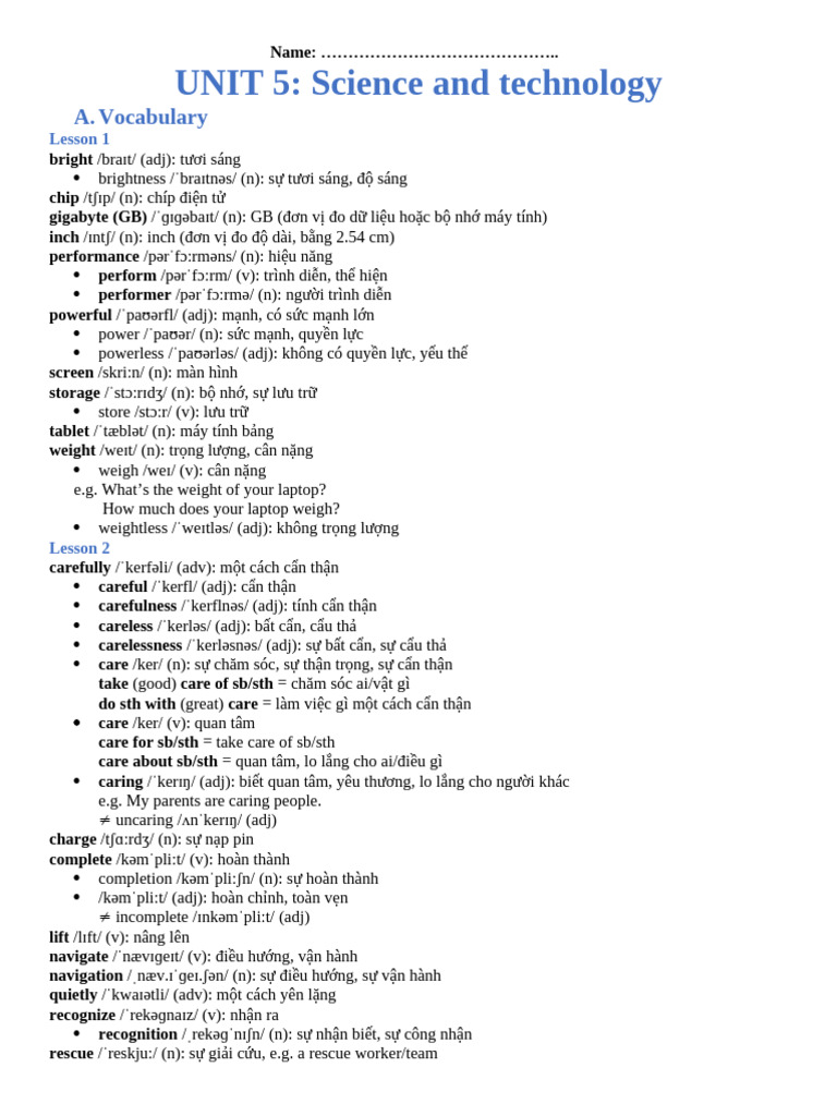 Unit 5 Science and Technology | PDF