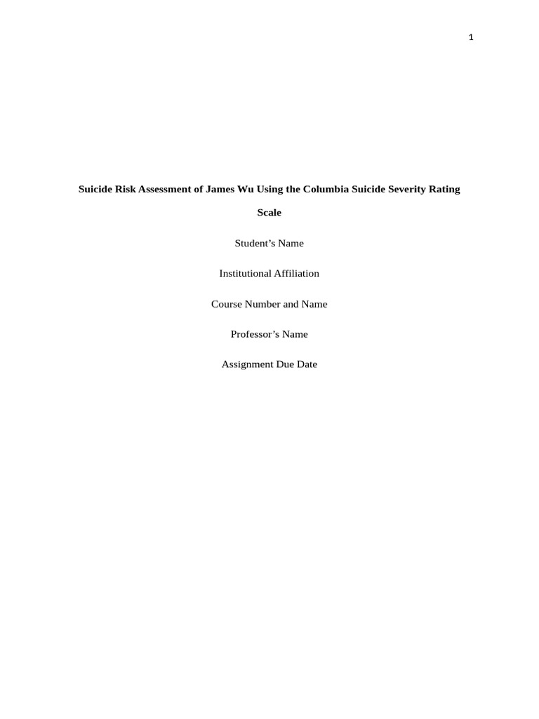 Suicide Risk Assessment | PDF | Cognitive Behavioral Therapy | Major ...