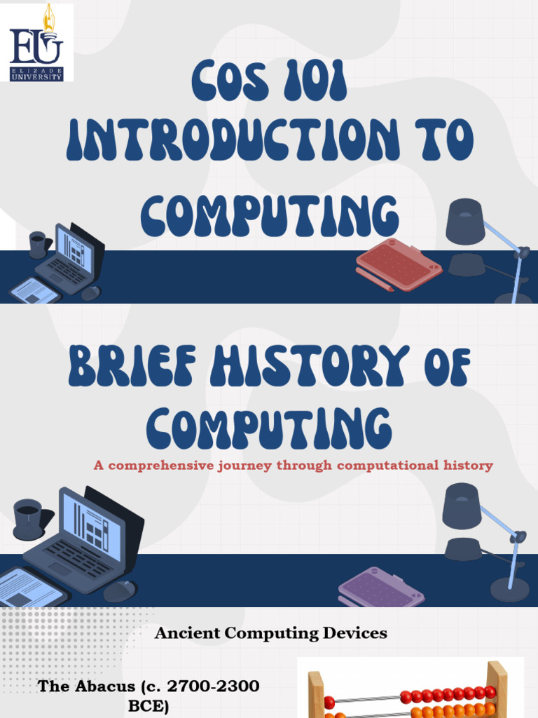 COS 101 Week 1 History of Computing | PDF | Integrated Circuit ...