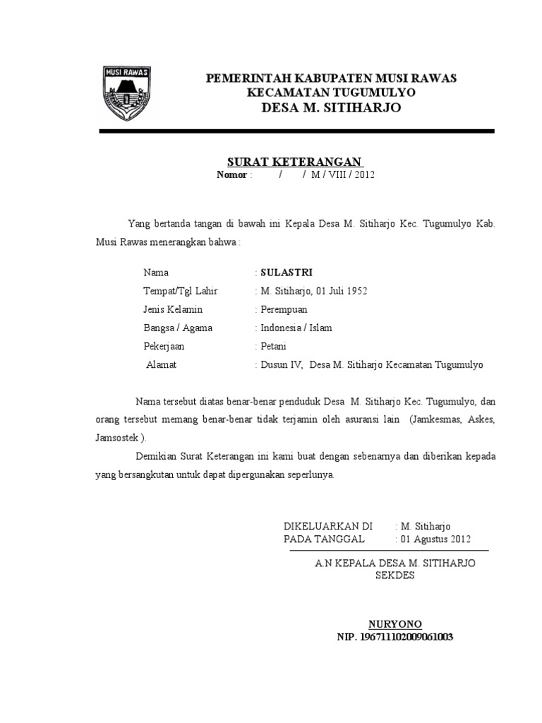 Surat Keterangan Tidak Memiliki Jamkesmas BPJSTK Jamsostek JHT JKM penting untuk jaminan hari tua-mu.