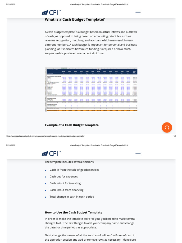 Cash Budget Template - Download A Free Cash Budget Template | PDF ...