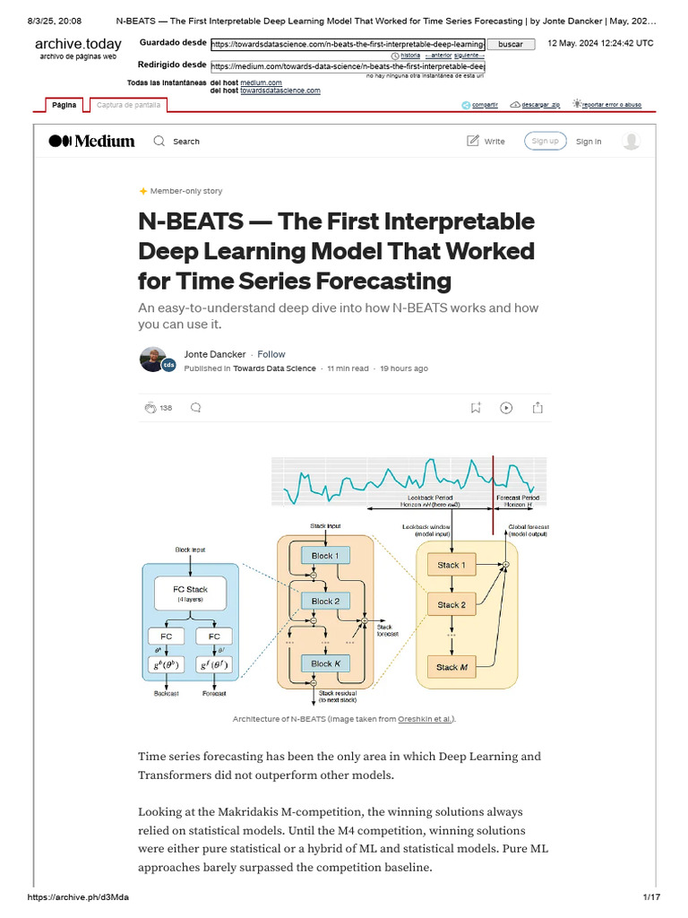 N Beats | PDF | Deep Learning | Forecasting