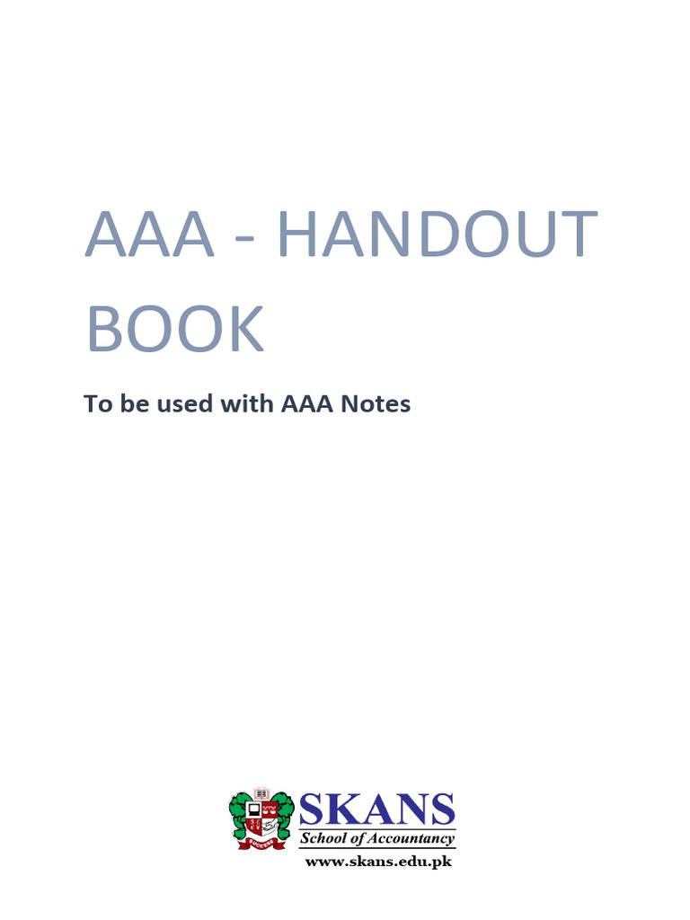 AAA Handout March 2026 | PDF | Regulatory Compliance | Internal Control