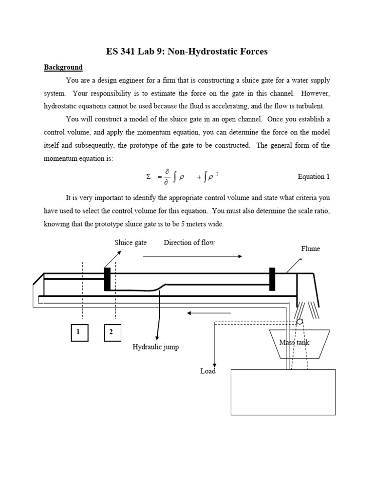Lab9 Non-Hydrostatic Forces | PDF | Force | Flow Measurement