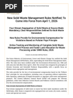 Solid Waste Management SWM Rules 2026 | PDF | Waste Management | Waste