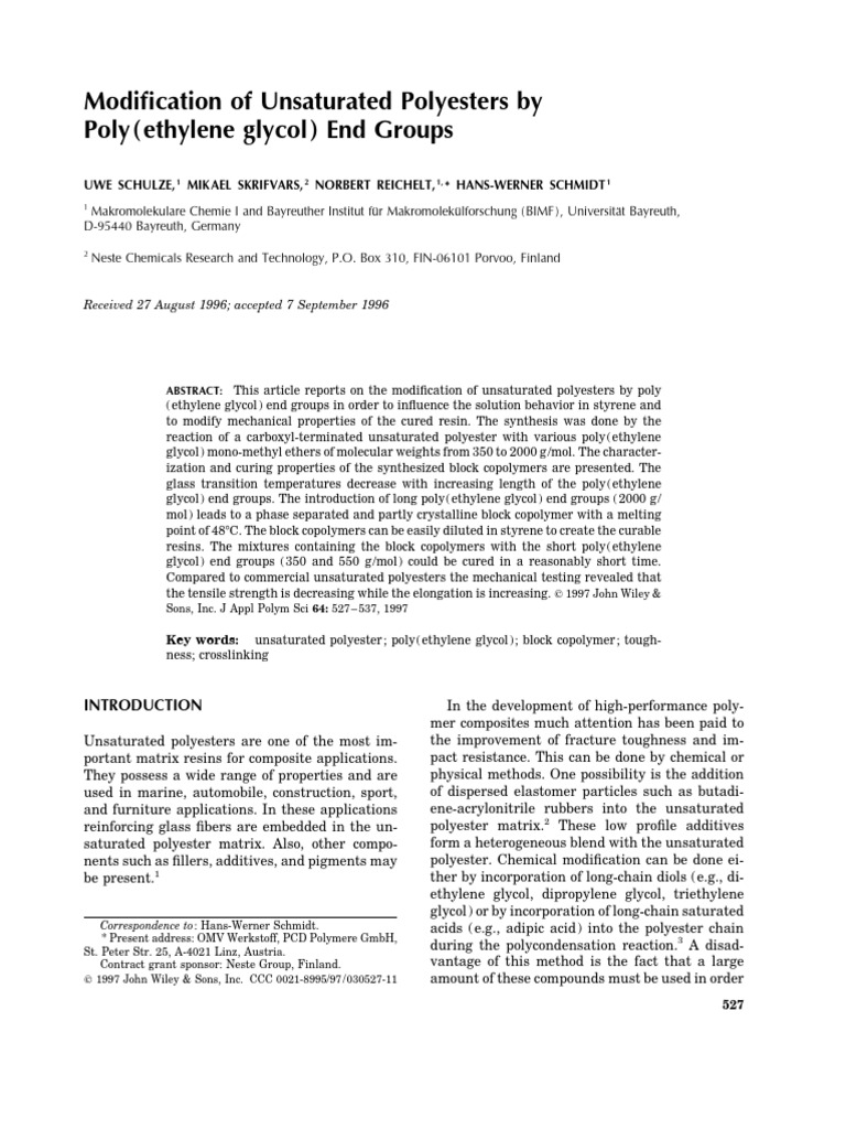 Modification of Unsaturated Polyesters B | PDF | Polyester | Copolymer
