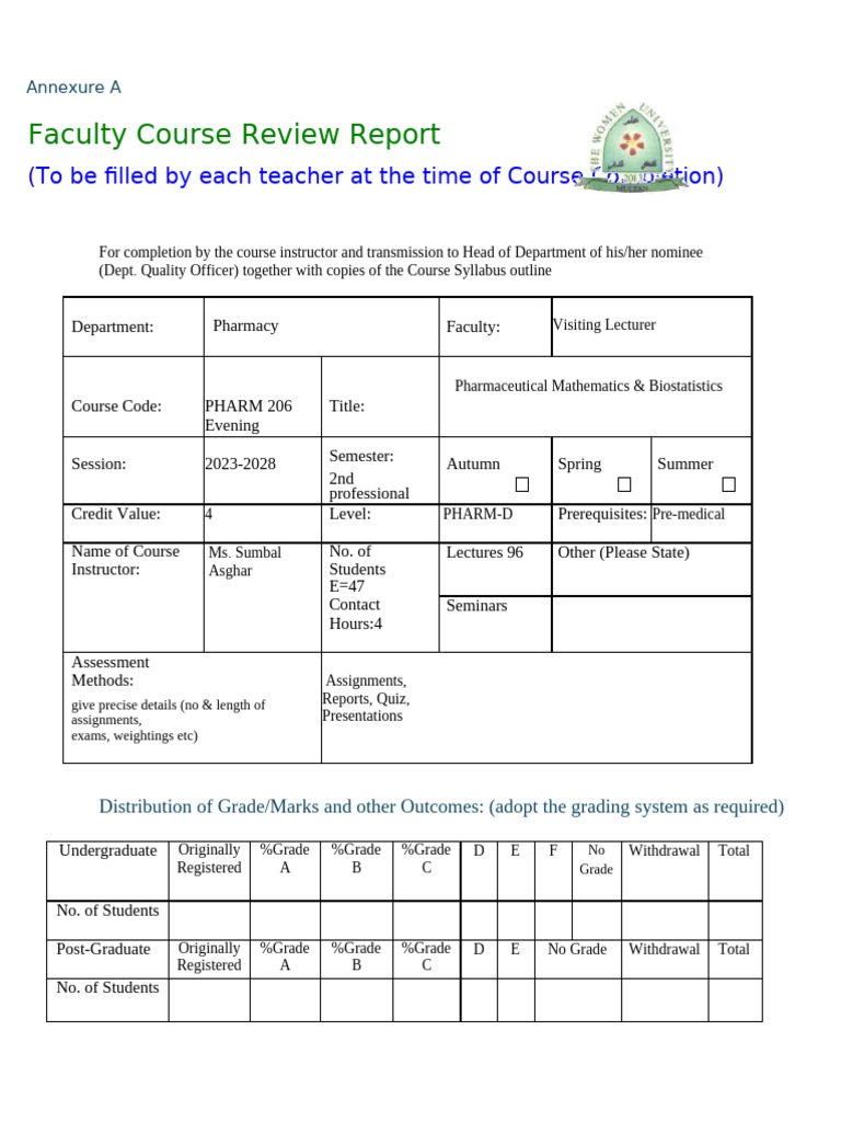 For SAR Course Evaluation (Is) E 1 | PDF | Course Evaluation | Curriculum