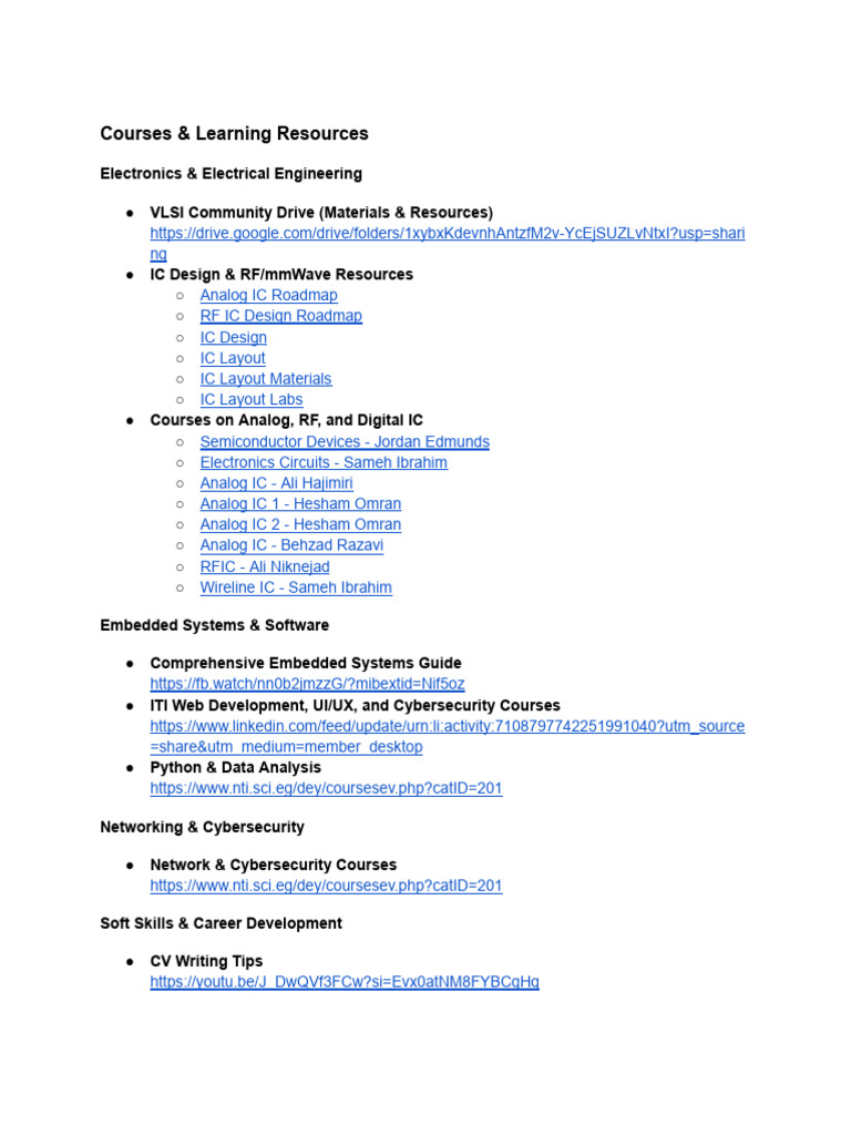 Courses & Learning Resources | PDF
