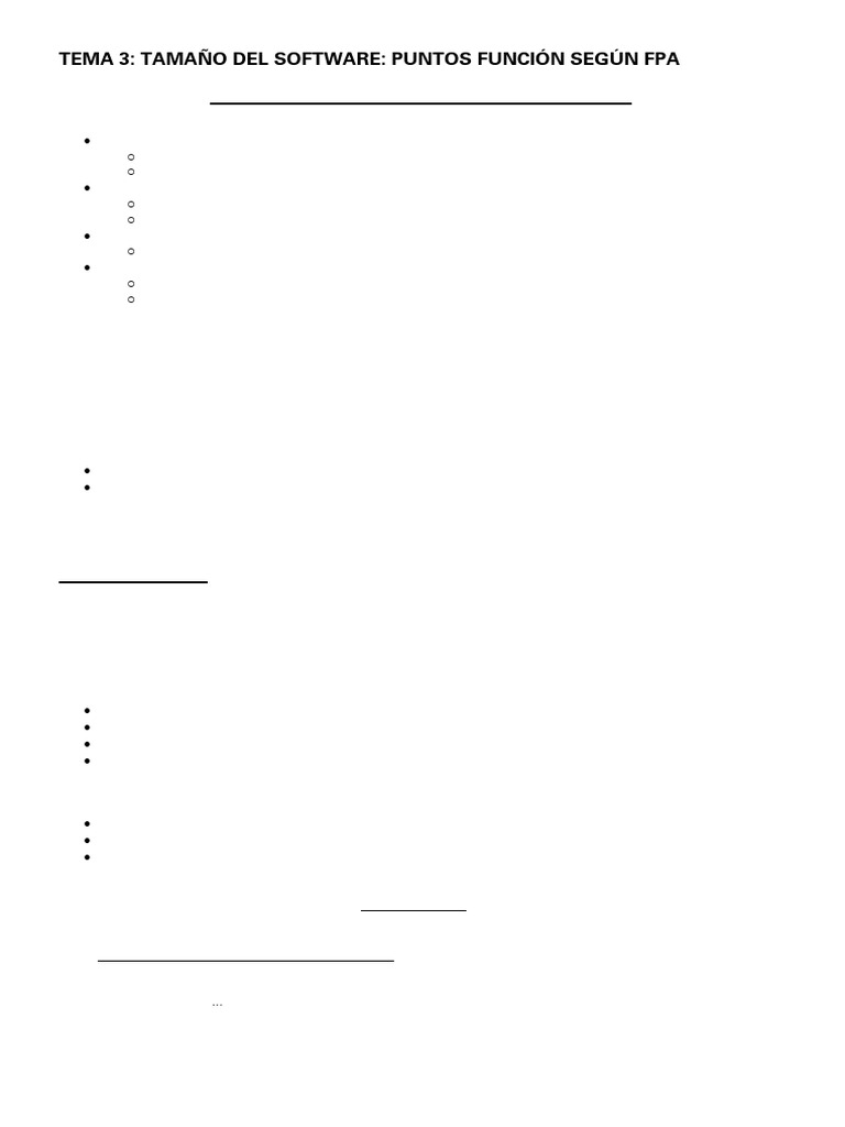 Tema 3 Tamano Del Software Puntos Funcion Segun Fpa | PDF | Software ...