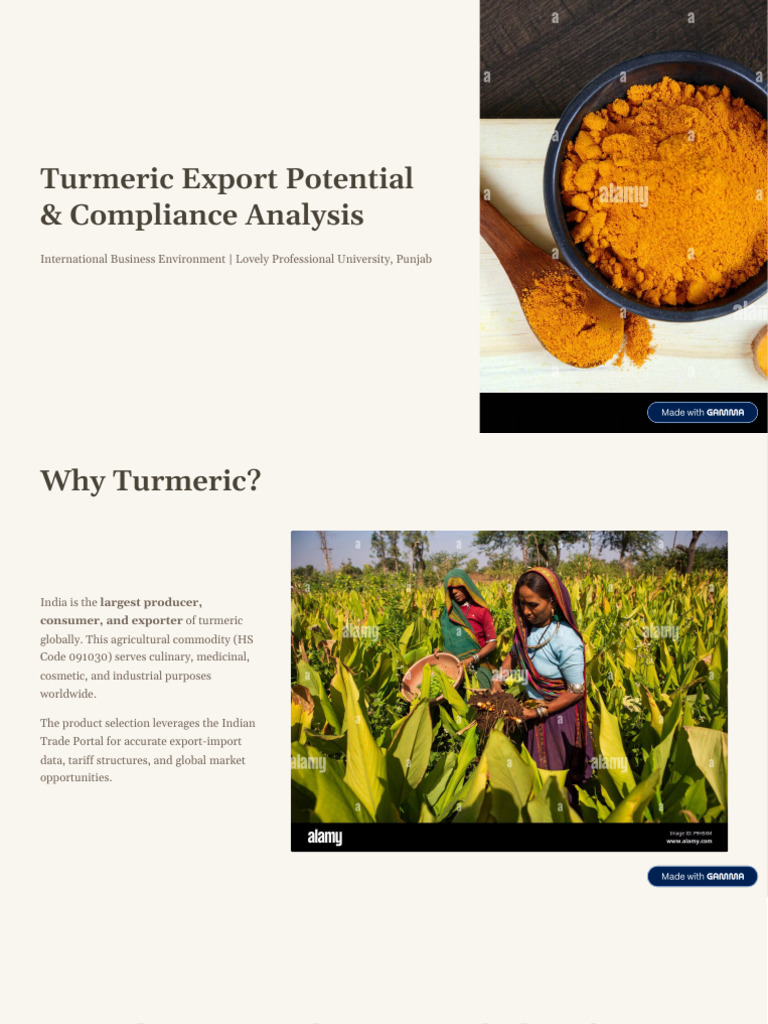 Turmeric Export Potential and Compliance Analysis | PDF | Turmeric ...